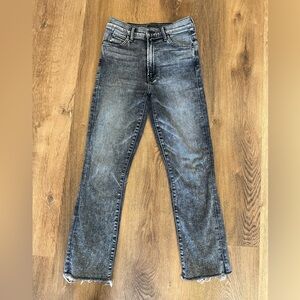 Mother high waisted rascal ankle snippet 26 in train stops wash